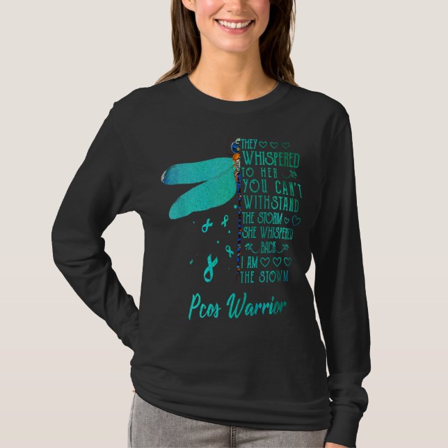 Pcos-informationsmånad, costume dragonfly ribbon t shirt (Framsida)