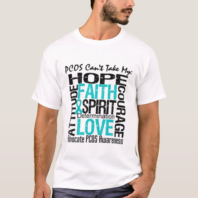 PCOS kan inte ta min hoppCollage Tee Shirt (Framsida)