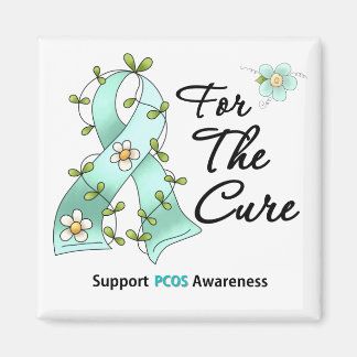PCOS-medvetenhet I Bära Teal Ribbon for CURE Magnet