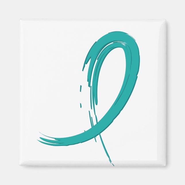 PCOS Teal Ribbon A4 Magnet (Framsidan)