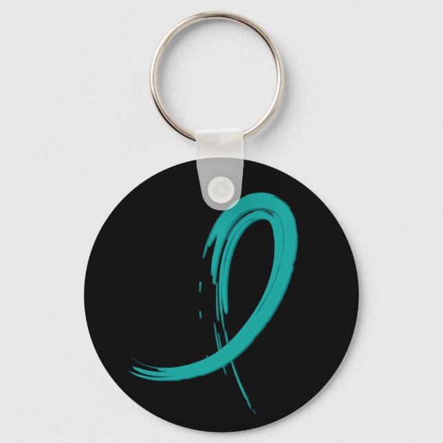 PCOS Teal Ribbon A4 Nyckelring (Framsida)