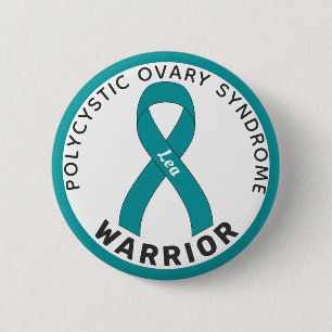 PCOS Warrior Ribbon White-knapp Knapp