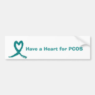 pcoshjärtabandet, har en hjärta för PCOS Bildekal