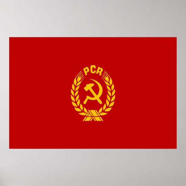 PCR, flagga för Rumänien Poster (Framsidan)
