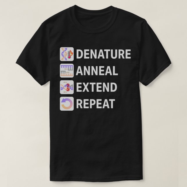 PCR-steg Polymerase Chain Reaction T Shirt (Design framsida)