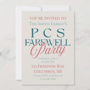 PCS Farewell Party - Modern militär avgång Inbjudningar