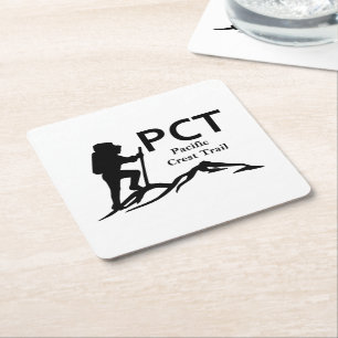 PCT - Pacific Vapensköld Trail Underlägg Papper Kvadrat