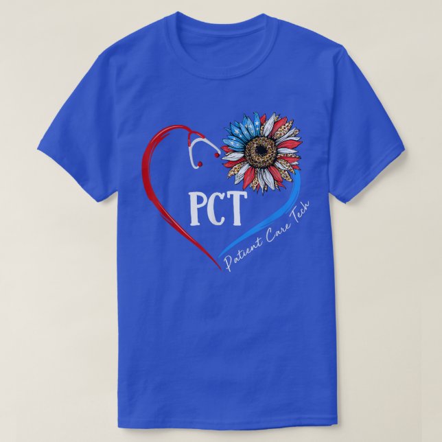 PCT Patientvård Tech USA Solros Stethoscope He T Shirt (Design framsida)