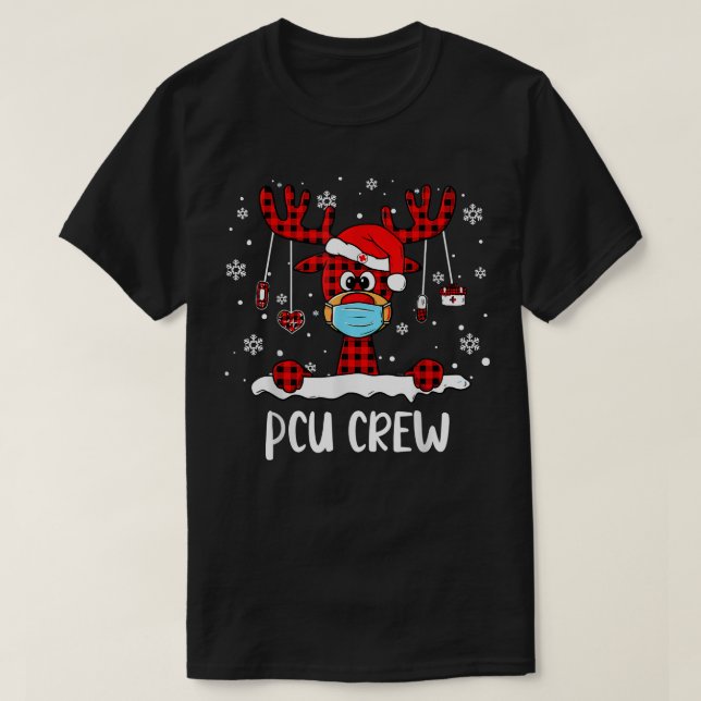 PCU Crew Buffalo Play Ansikte Mask Reindeer Nurse  T Shirt (Design framsida)