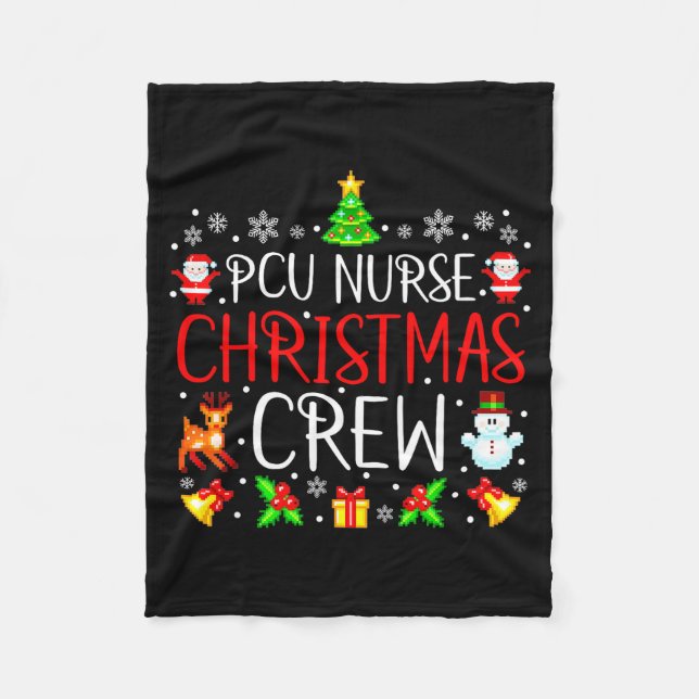 Pcu Nurse Christmas Crew Matching Xmas  Fleecefilt (Framsidan)