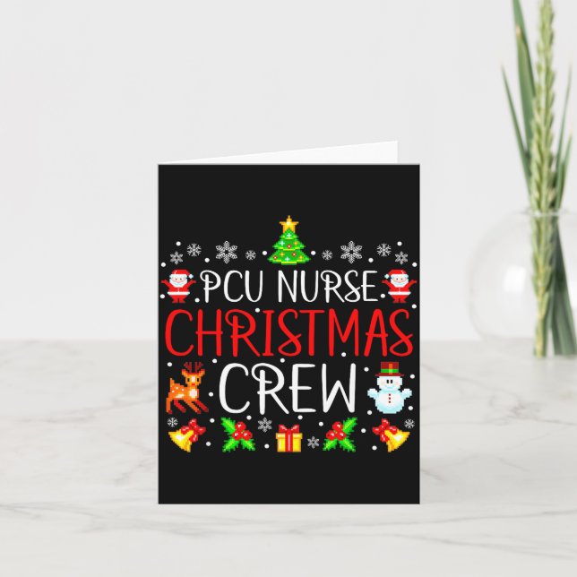 Pcu Nurse Christmas Crew Matching Xmas  Kort (Framsida)