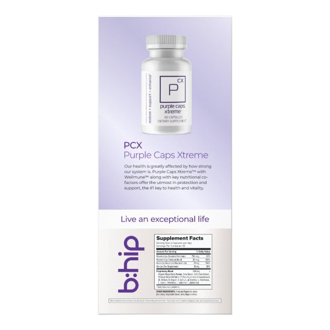 PCX Purple Caps Xtreme Reklamkort (Framsidan)