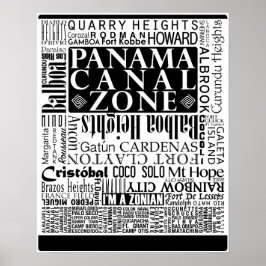 PCZ - Panama Canal Zon Locations w/Gräns Poster