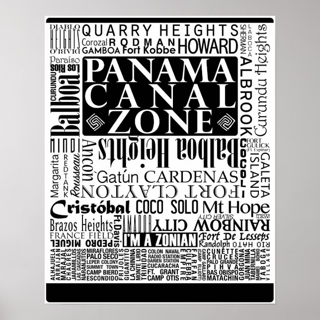 PCZ - Panama Canal Zon Locations w/Gräns Poster (Framsidan)