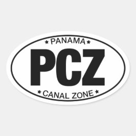 PCZ - Panama Canal Zon Sticker Ovalt Klistermärke