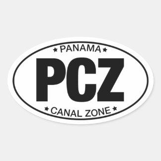 PCZ - Panama Canal Zon Sticker Ovalt Klistermärke