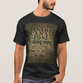PCZ - Zona platser för Panama-kanalen med BG Karta T-shirt