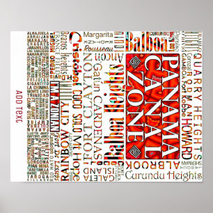 PCZ - Zona platser för Panama-kanalen med Mola-des Poster