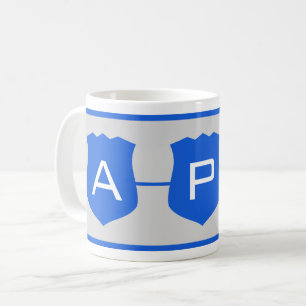 PD-Anpassningsbar för tunn blå linjebeteckning Kaffemugg