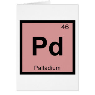 Pd - Palladium kemi periodiska systemet symbol Hälsningskort