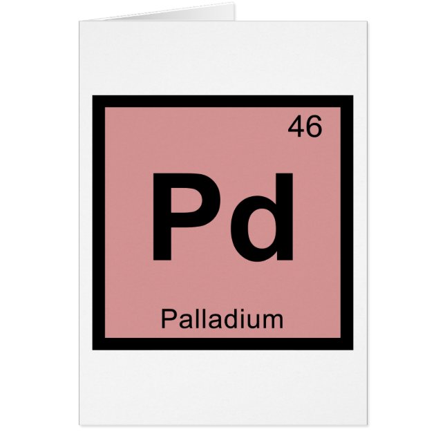 Pd - Palladium kemi periodiska systemet symbol Hälsningskort (Framsidan)