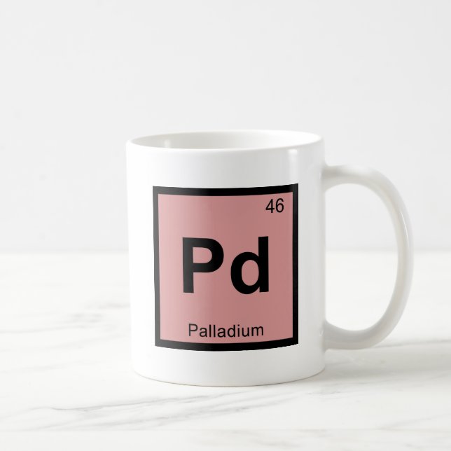 Pd - Palladiumkemi Periodic Bord Symbol Kaffemugg (Höger)