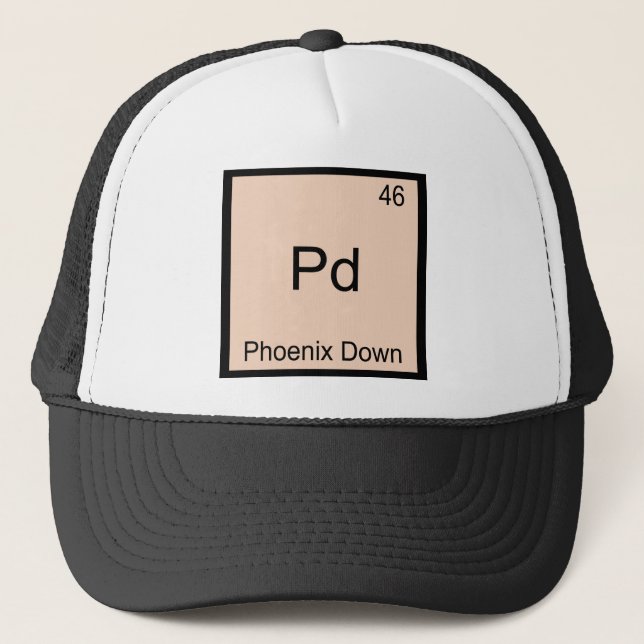 Pd - Phoenix Down Kemiskt Element Symbol T-Shirt Truckerkeps (Framsida)