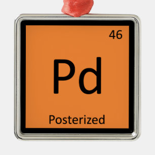 Pd - Plakatifierat Kemisk Periodiskt System Meme Julgransprydnad Metall
