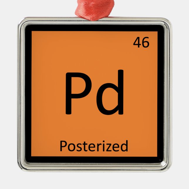 Pd - Plakatifierat Kemisk Periodiskt System Meme Julgransprydnad Metall (Framsidan)