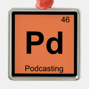 Pd - Podcasting-kemi Periodic Bord Symbol Julgransprydnad Metall