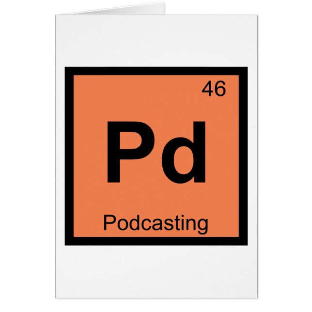 Pd - Poddradio Kemi Periodiska Systemet Symbol Hälsningskort (Framsidan)
