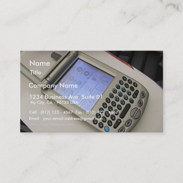 Pda Handhelds mobiltelefonhandflatan Visitkort (Framsida)