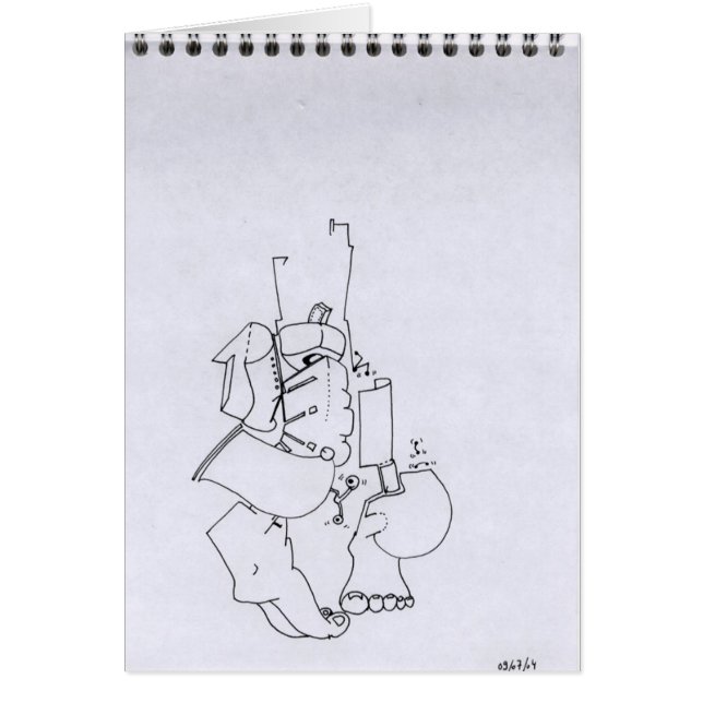 PDD56 Small W Teckning Surreal Feet Story Doodles Hälsningskort (Framsidan)