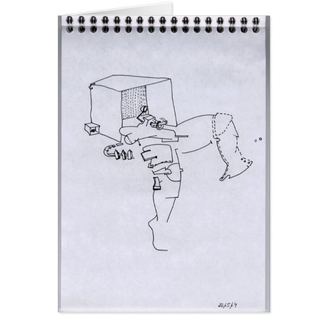 PDD 16 Small Weak Teckning Surrealist Doodles C Hälsningskort (Framsidan)