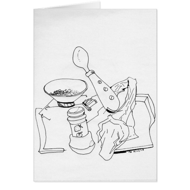 PDD Liten Weak-Teckning vid brytkort Hälsningskort (Framsidan)