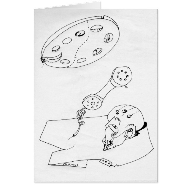 PDD med liten last Teckning Revenge Doodles-kort Hälsningskort (Framsidan)