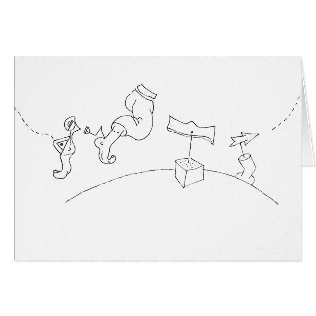 PDD Small Weak Teckning Direction of Dreams Card Hälsningskort (Framsidan Horizontal)