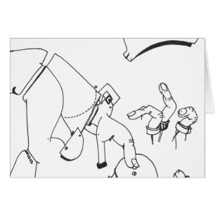 PDD Small Weak Teckning Surreal Prosthetic Finger Hälsningskort