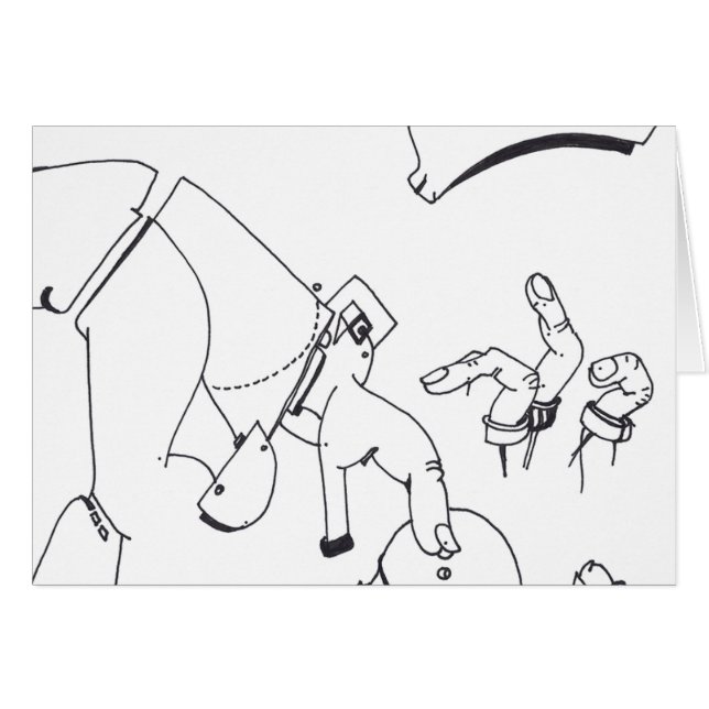 PDD Small Weak Teckning Surreal Prosthetic Finger Hälsningskort (Framsidan Horizontal)