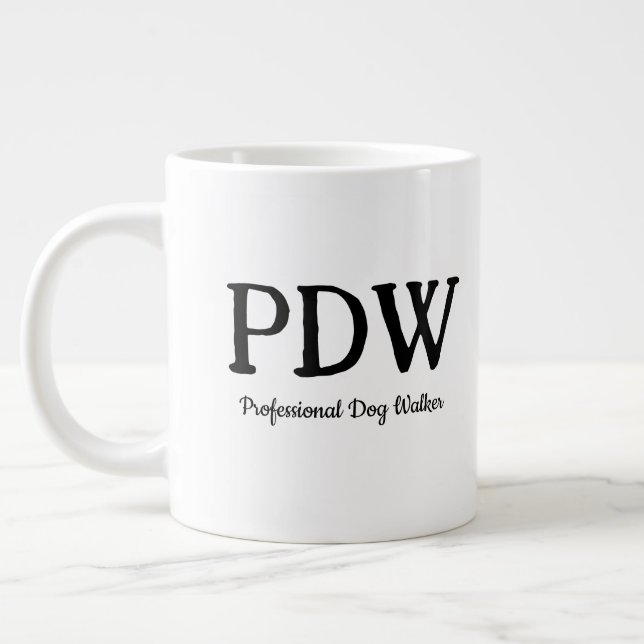 “PDW Professionell hundpromenerare” Rolig present  Jumbo Mugg (Vänster)