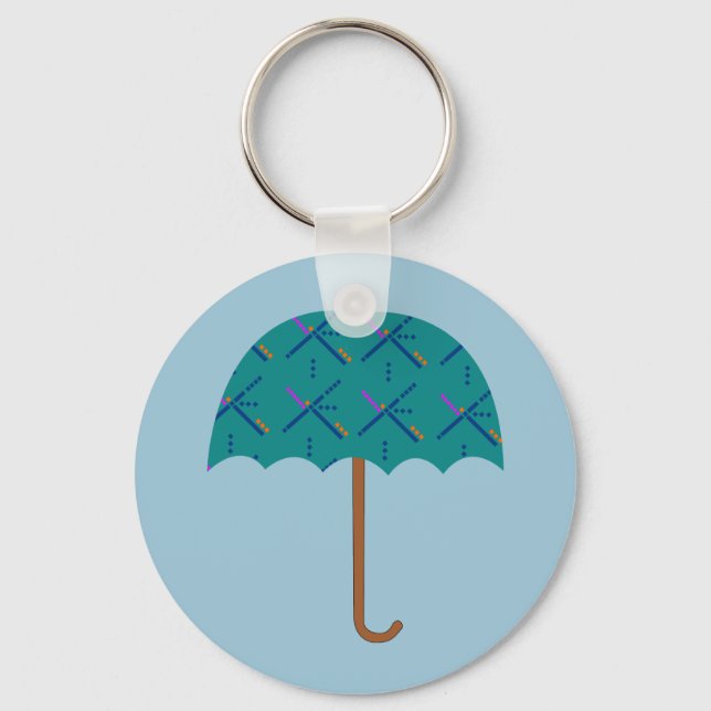 PDX Airport Carpet Parbrella Keychain Nyckelring (Framsida)