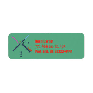 PDX Airport Carpet Portland Oregon Label Returadress Etikett