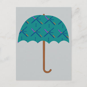 PDX Airport Carpet Umbrella Vykort