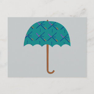 PDX Airport Carpet Umbrella Vykort