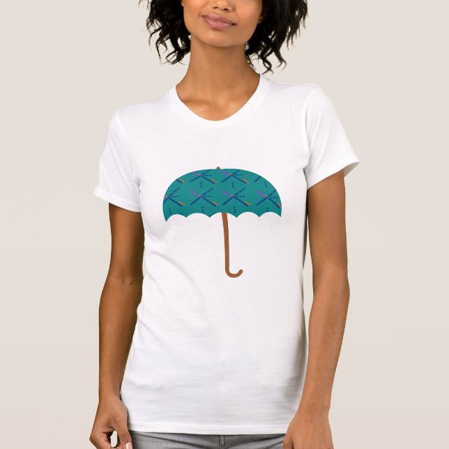 PDX-flygplatsen mattar paraplyet T Shirt (Framsida)