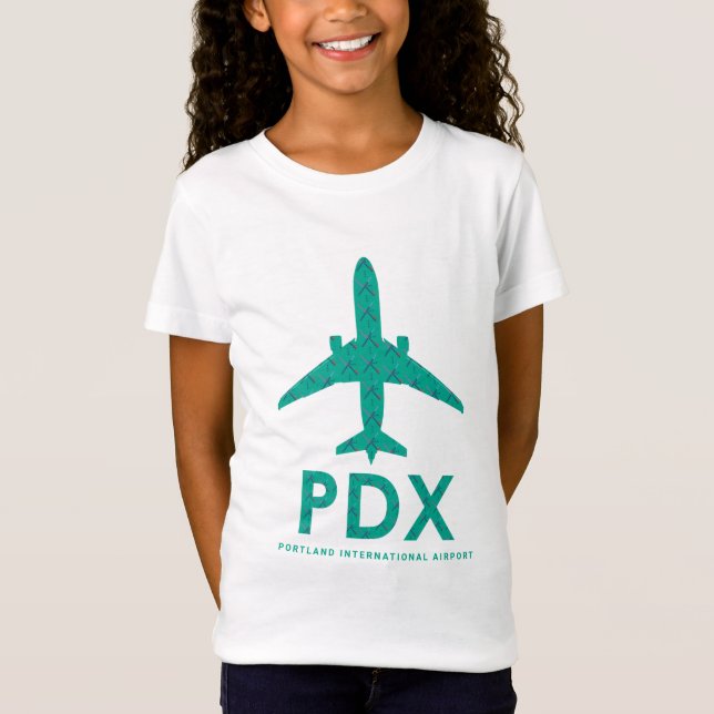 PDX flygplatsmatarflygplan | PORTLAND T Shirt (Framsida)