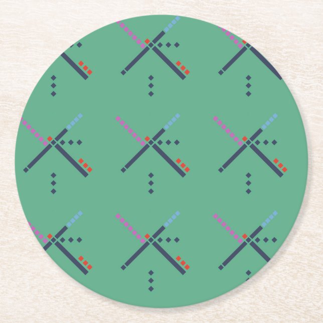 PDX-flygplatsmatta Underlägg Papper Rund (Framsidan)