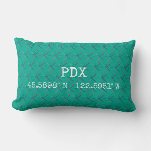 PDX Portland Airport Carpet   Koordinater Lumbarkudde