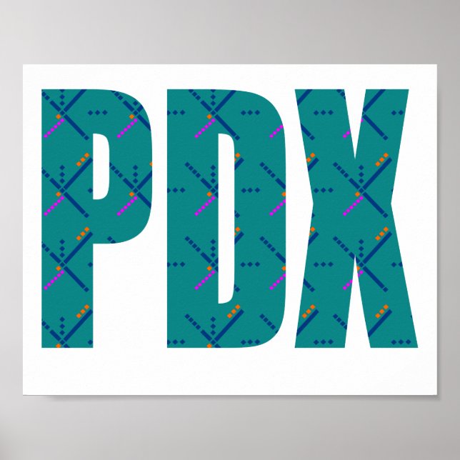 PDX Portland Airport Carpet Text Poster (Framsidan)