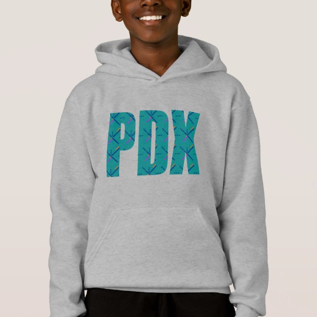 PDX Portland Airport Carpet Text Sweatshirt T Shirt (Framsida)